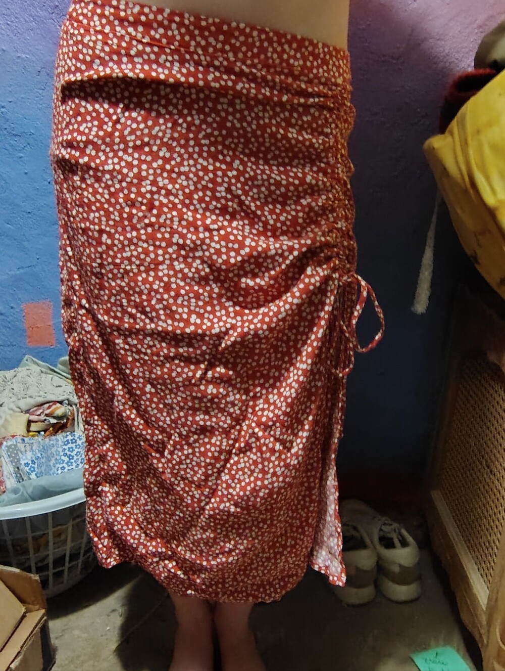 Side Rouche Skirt In Fun Dots Suze S